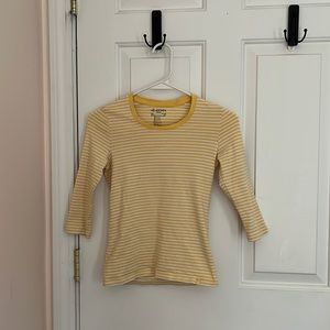 yellow striped top
